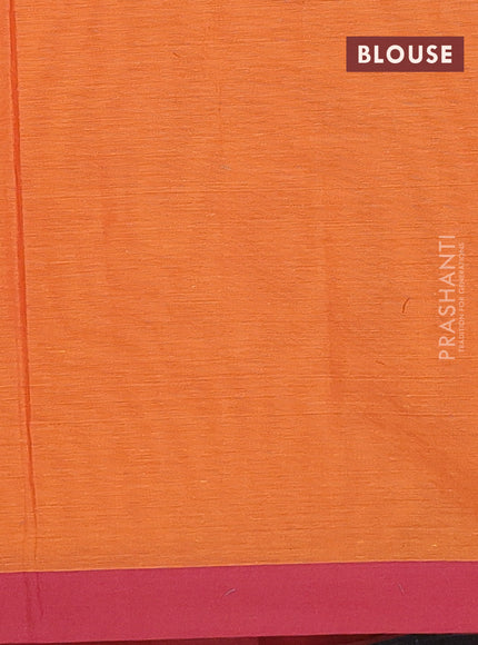 Nithyam cotton saree orange and maroon with allover thread weaves and simple border
