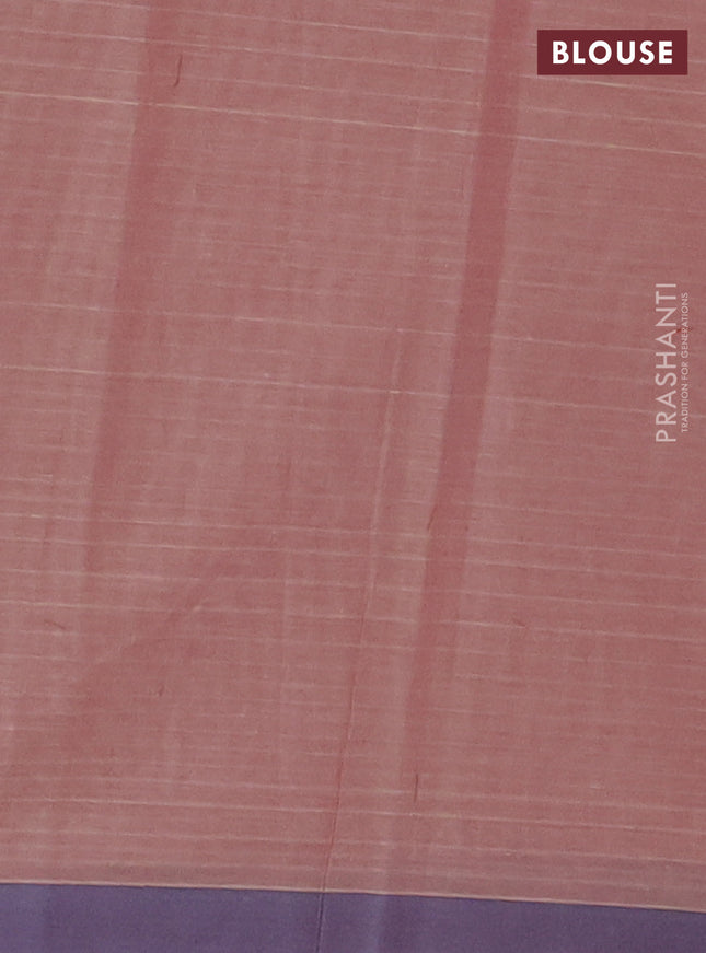 Nithyam cotton saree pastel brown and grey with allover thread weaves & buttas and simple border