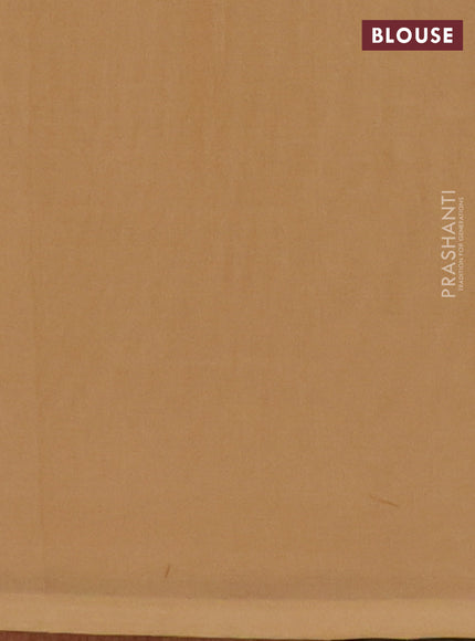 Nithyam cotton saree dark sandal and sandal with thread woven buttas in borderless style