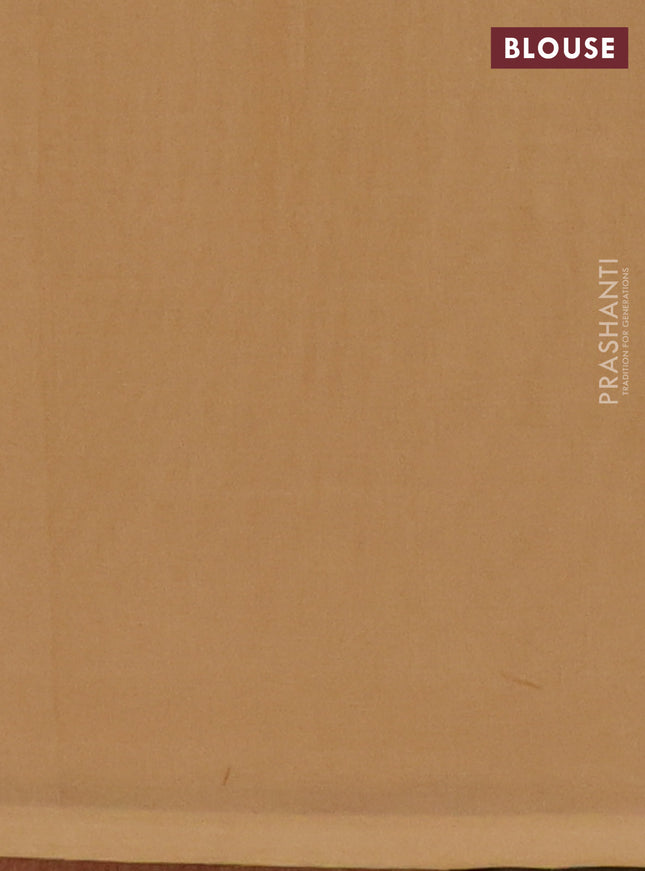 Nithyam cotton saree dark sandal and sandal with thread woven buttas in borderless style