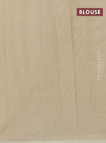 Nithyam cotton saree elaichi green with thread woven buttas in borderless style