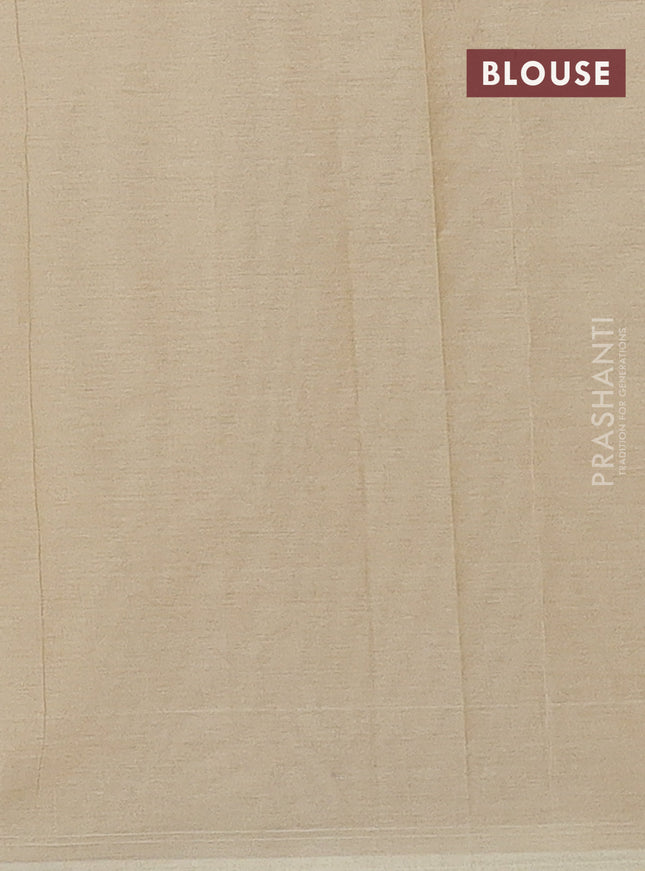 Nithyam cotton saree elaichi green with thread woven buttas in borderless style