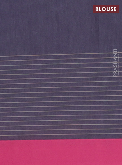 Nithyam cotton saree grey and pink with thread woven buttas and simple border