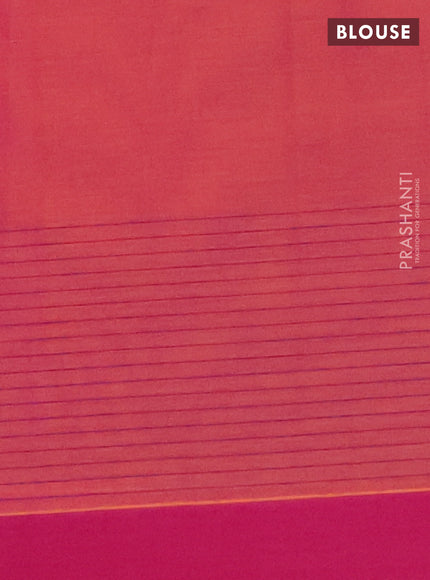 Nithyam cotton saree dual shade of pinkish yellow and magent pink with thread woven buttas and simple border