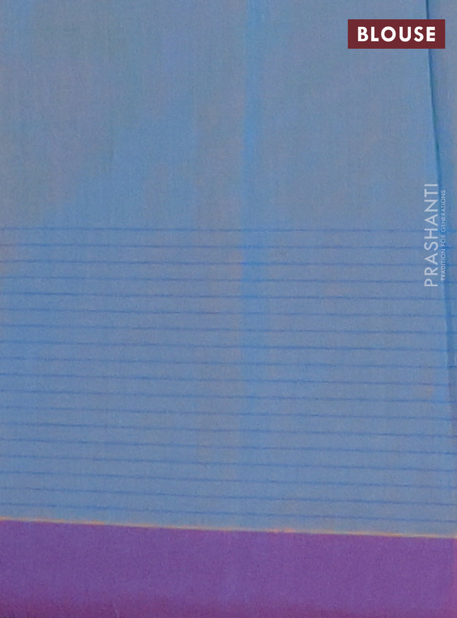 Nithyam cotton saree dual shade of blue and dual shade of maroon with thread woven buttas and simple border