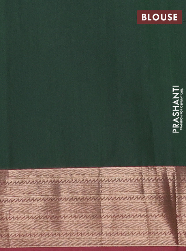 Nithyam cotton saree green and dual shade of pink with allover self emboss & thread woven buttas and thread woven border