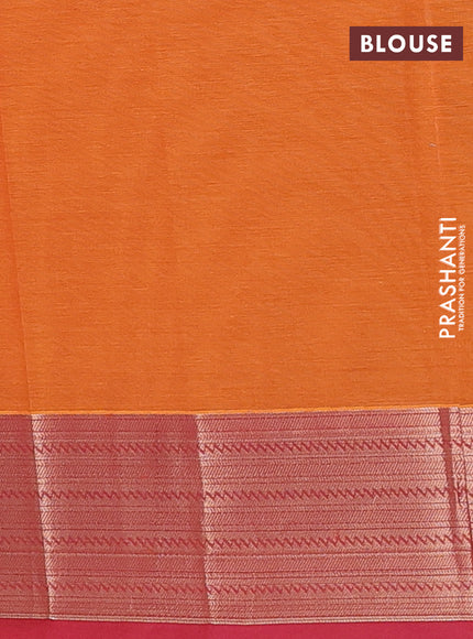 Nithyam cotton saree dark mustard and maroon with allover self emboss & thread woven buttas and thread woven border