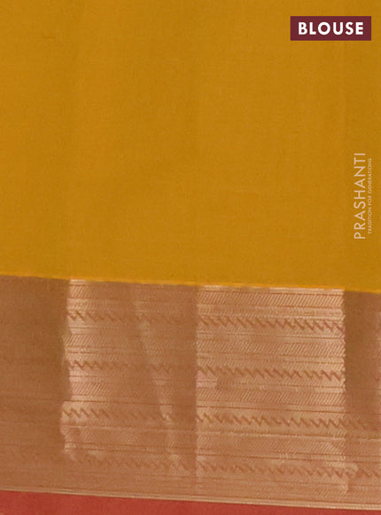 Nithyam cotton saree mustard yellow and dual shade of pink with allover self emboss & thread woven buttas and thread woven border