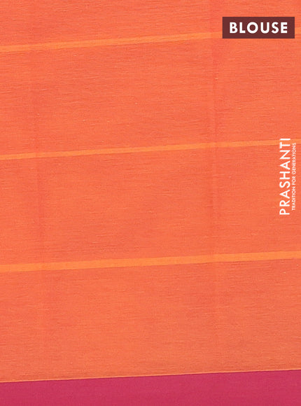 Nithyam cotton saree dual shade of orange and maroon with thread woven buttas and simple border