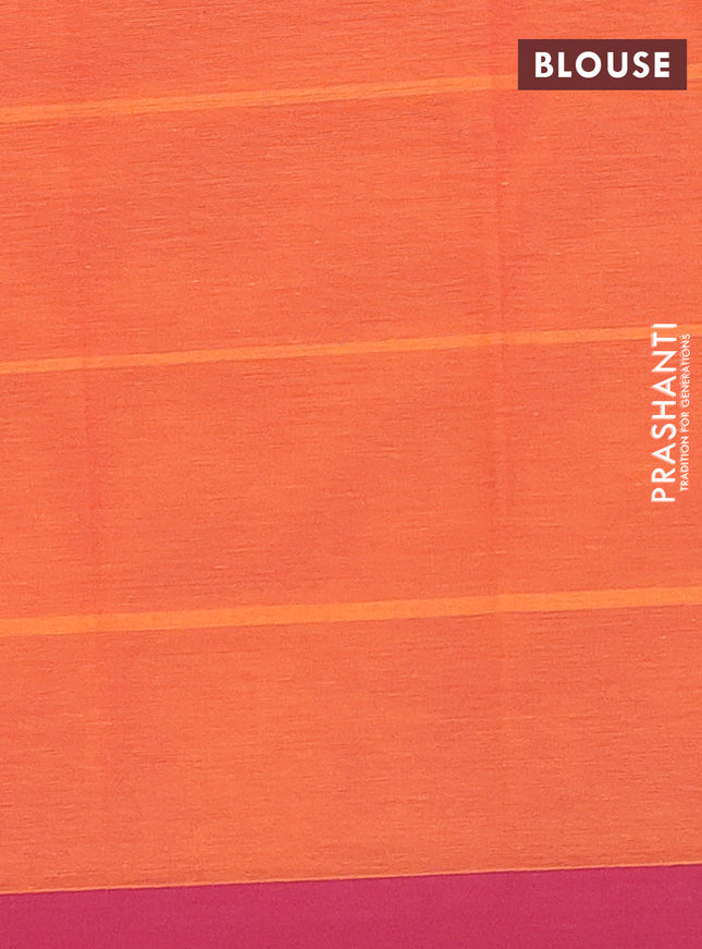 Nithyam cotton saree dual shade of orange and maroon with thread woven buttas and simple border