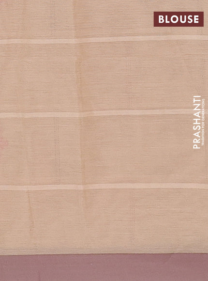 Nithyam cotton saree sandal and pastel brown with thread woven buttas and simple border