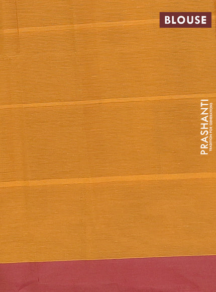 Nithyam cotton saree dark mustard and maroon with thread woven buttas and simple border