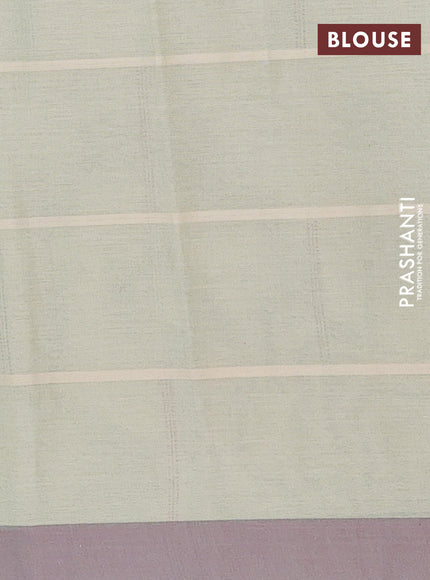 Nithyam cotton saree pista green with thread woven buttas and simple border