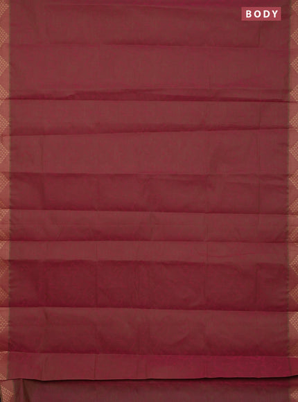 Coimbatore cotton saree dual shade of pinkish green with allover self emboss and thread woven border