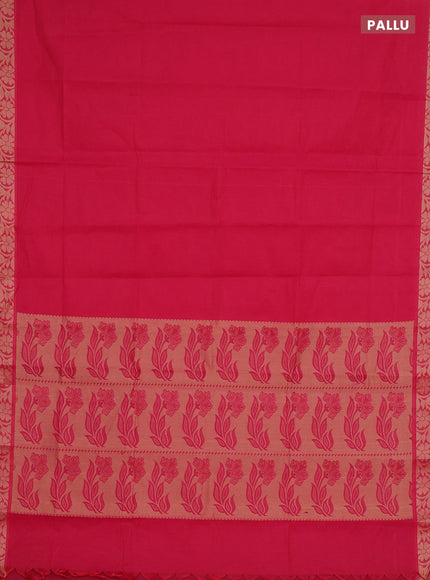 Coimbatore cotton saree pink with allover self emboss and thread woven border