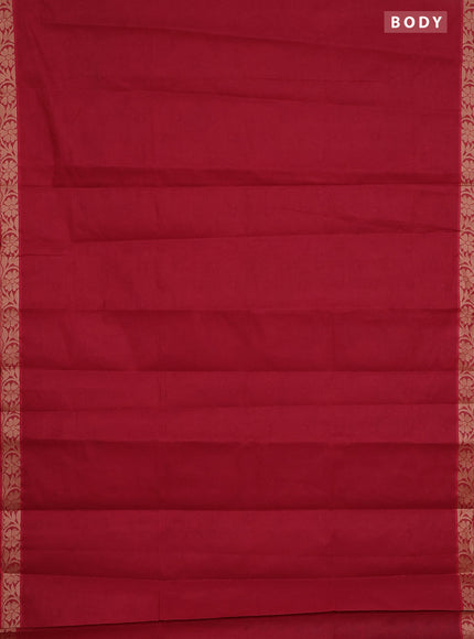 Coimbatore cotton saree maroon with allover self emboss and thread woven border