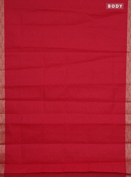 Coimbatore cotton saree red with allover self emboss and thread woven border