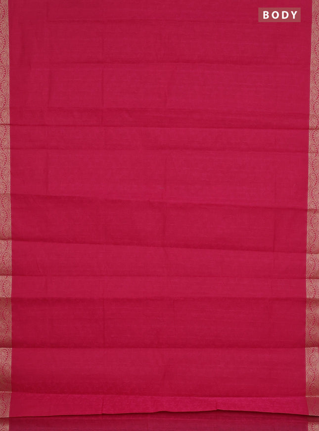 Coimbatore cotton saree pink with allover self emboss and thread woven border