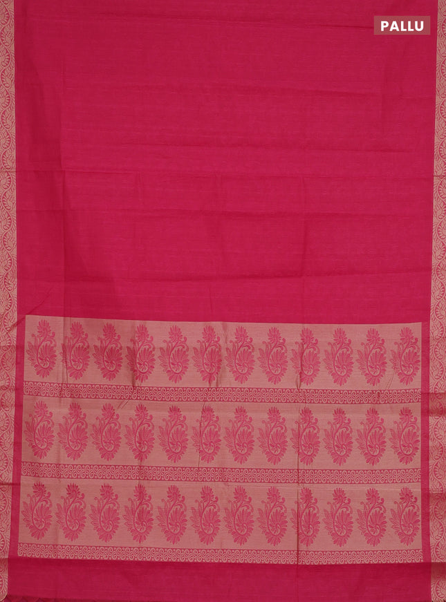 Coimbatore cotton saree pink with allover self emboss and thread woven border