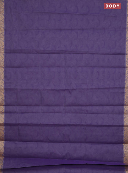 Coimbatore cotton saree dual shade of purple with allover self emboss and thread woven border