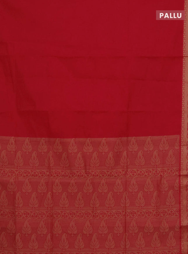 Coimbatore cotton saree pink with allover self emboss and thread woven border