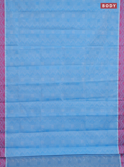 Coimbatore cotton saree grey and pink with allover self emboss and thread woven border