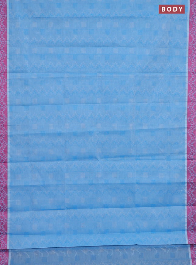 Coimbatore cotton saree grey and pink with allover self emboss and thread woven border