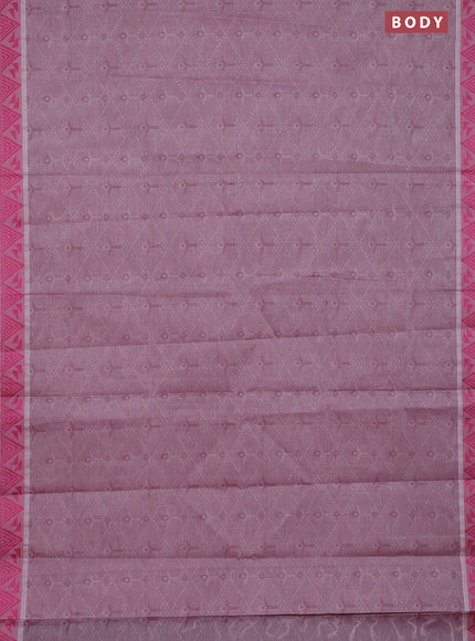 Coimbatore cotton saree pastel maroon and pink with allover self emboss and thread woven border