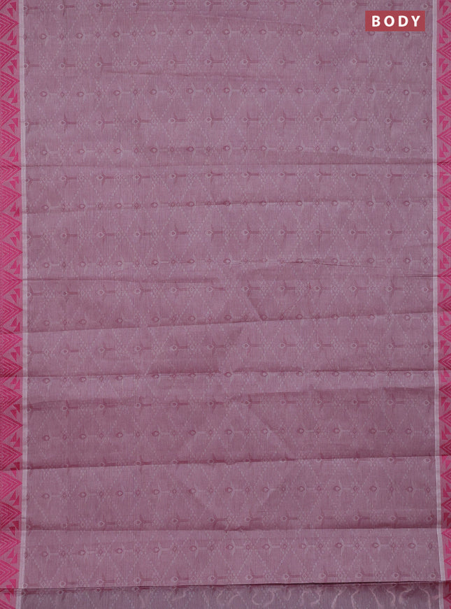 Coimbatore cotton saree pastel maroon and pink with allover self emboss and thread woven border
