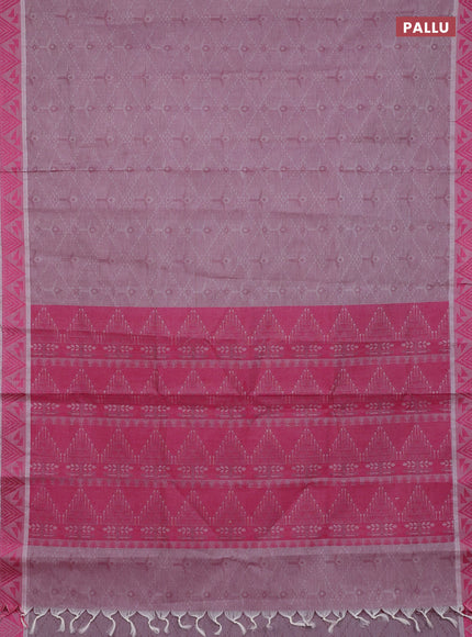Coimbatore cotton saree pastel maroon and pink with allover self emboss and thread woven border