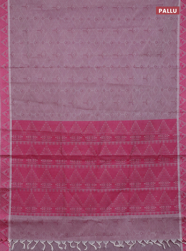 Coimbatore cotton saree pastel maroon and pink with allover self emboss and thread woven border
