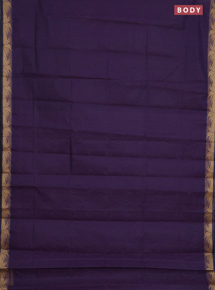 Coimbatore cotton saree purple with allover self emboss and thread woven border