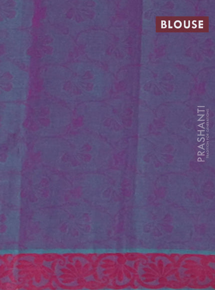 Coimbatore cotton saree dual shade of bluish purple and pink with allover self emboss and thread woven border