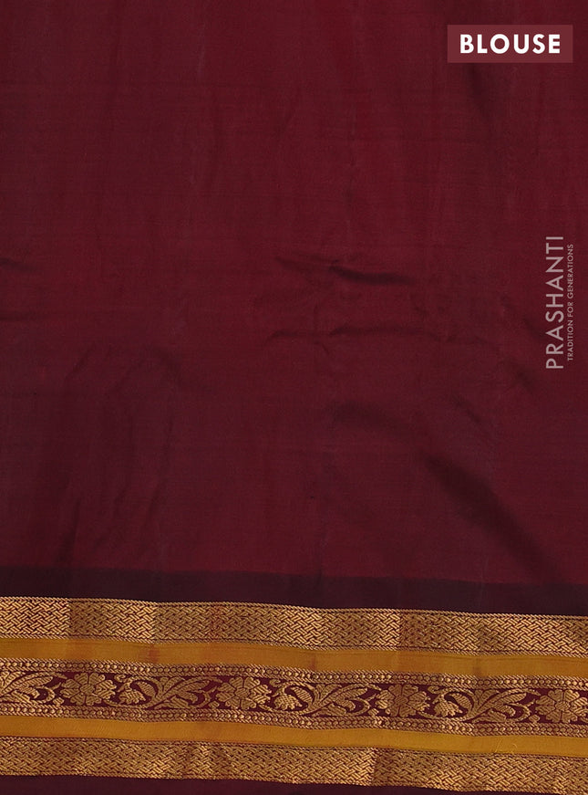 Gadwal silk cotton saree pink and maroon with zari woven buttas and zari woven border