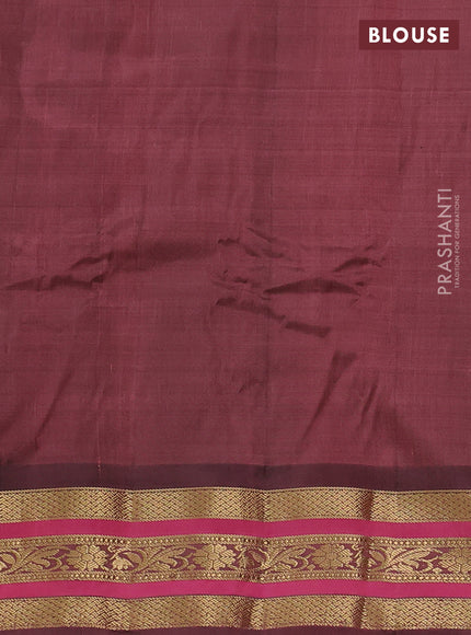 Gadwal silk cotton saree peach shade with zari woven buttas and zari woven border