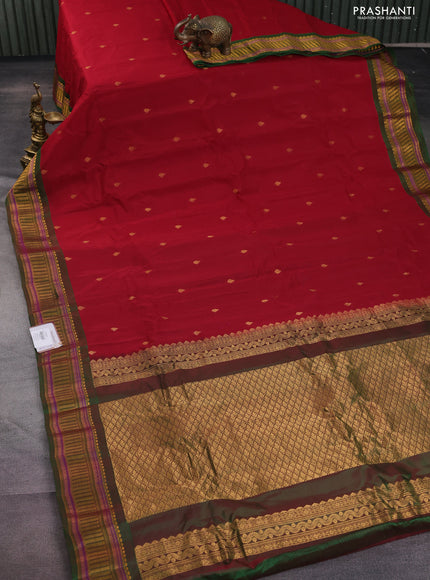 Gadwal silk cotton saree dual shade of pink and mustard yellow green with zari woven buttas and zari woven border