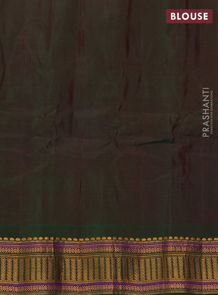 Gadwal silk cotton saree dual shade of pink and mustard yellow green with zari woven buttas and zari woven border