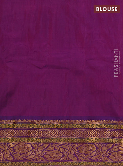 Gadwal silk cotton saree pink and purple with zari woven buttas and zari woven border