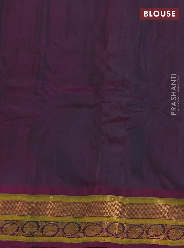 Gadwal silk cotton saree dual shade of teal green and dual shade of pink with allover zari woven paisley buttas and zari woven border