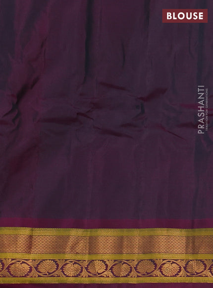 Gadwal silk cotton saree dual shade of teal blue and dual shade of pink with allover zari woven paisley buttas and zari woven border