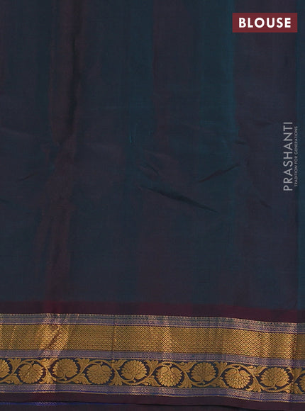 Gadwal silk cotton saree peacock green and dual shade of maroon with allover zari woven paisley buttas and zari woven border