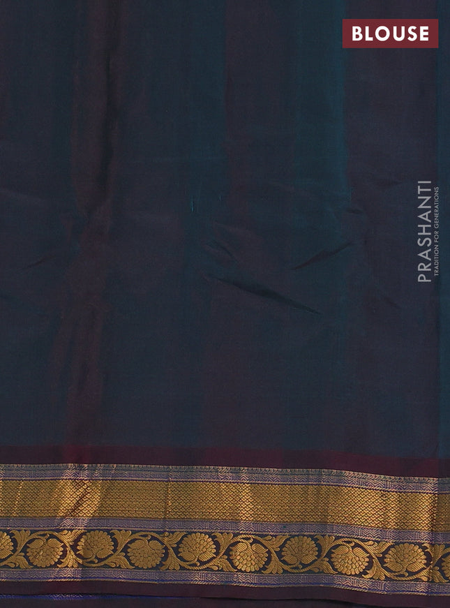 Gadwal silk cotton saree peacock green and dual shade of maroon with allover zari woven paisley buttas and zari woven border