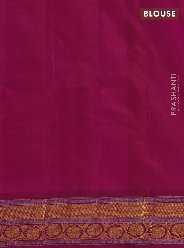 Gadwal silk cotton saree dual shade of magenta pinkish green and dark pink with allover zari woven paisley buttas and zari woven border