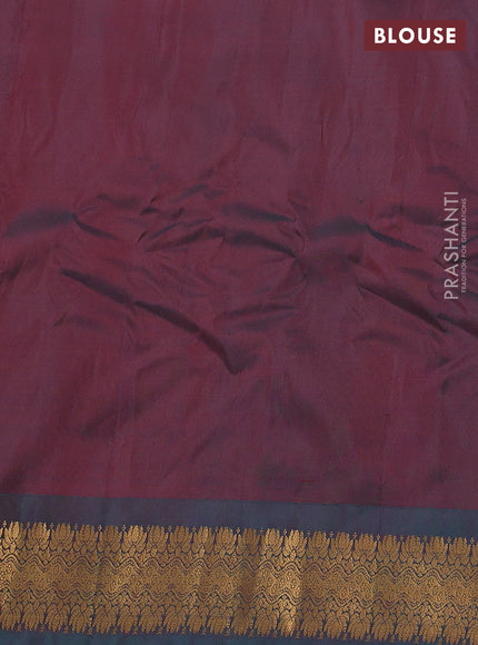 Gadwal silk cotton saree red and green with zari woven buttas and zari woven border
