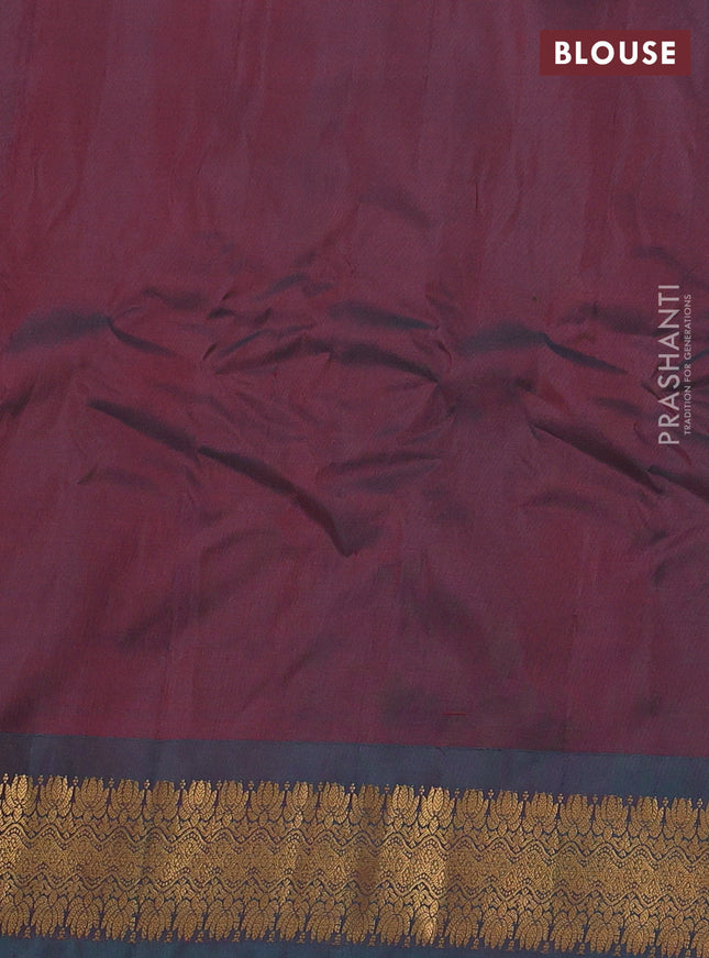 Gadwal silk cotton saree red and green with zari woven buttas and zari woven border