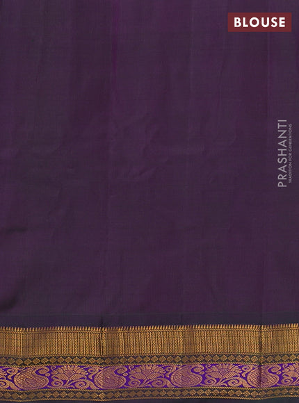 Gadwal silk cotton saree purple and dual shade of green with zari woven buttas and zari woven border