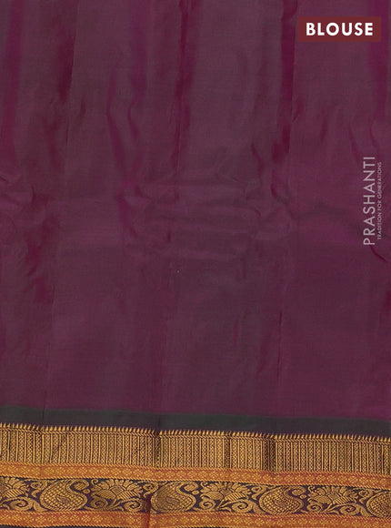Gadwal silk cotton saree magenta pink and dual shade of green with zari woven buttas and zari woven border