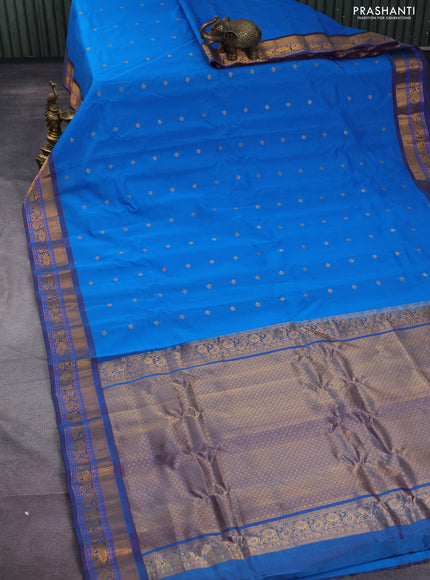 Gadwal silk cotton saree cs blue and dual shade of maroon with zari woven buttas and zari woven border