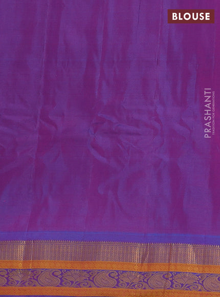 Gadwal silk cotton saree pink and dual shade of blue with zari woven buttas and zari woven border