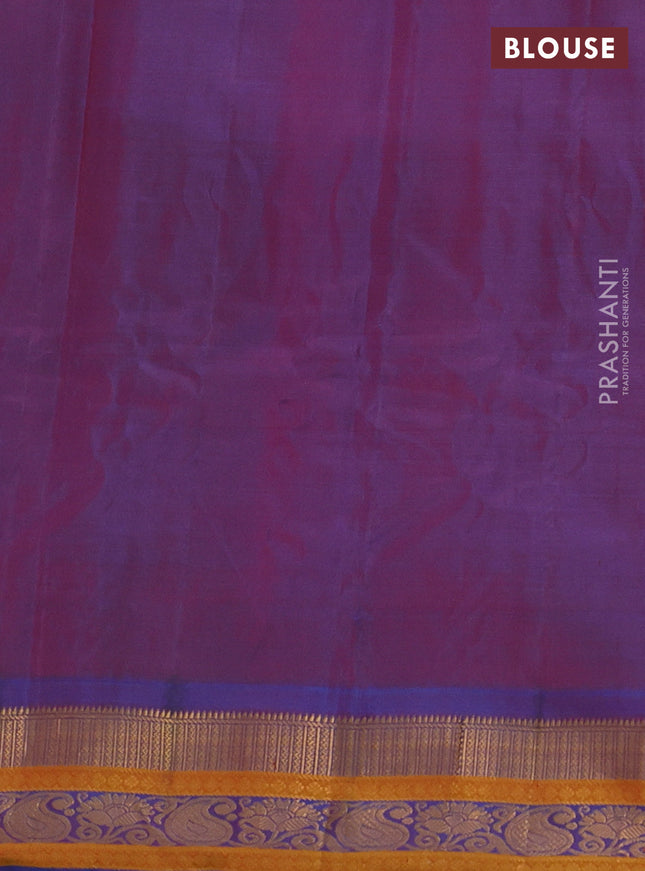 Gadwal silk cotton saree maroon and dual shade of blue with zari woven buttas and zari woven border